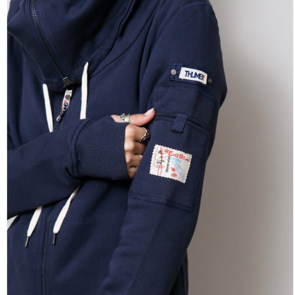 Thumb United X1 The Casey Fleece Hoodie Black Size 1X Plus Large Extra Navy Blue